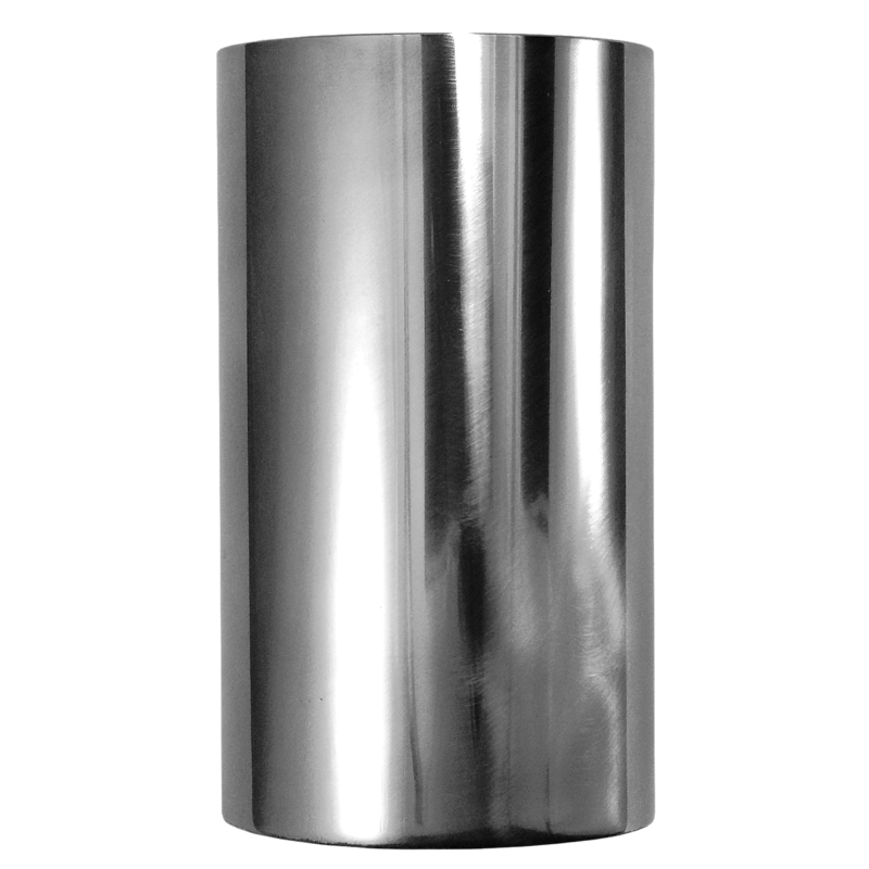 copo de tereré inox redondo cromado, prateado